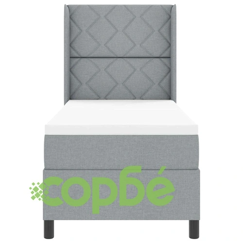 Легло с пружинен матрак и LED осветление светлосиво 90x190 см текстил ➤ топ цена ➤ sorbe.bg