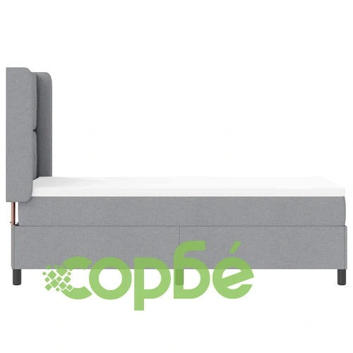 Легло с пружинен матрак и LED осветление светлосиво 90x190 см текстил ➤ топ цена ➤ sorbe.bg