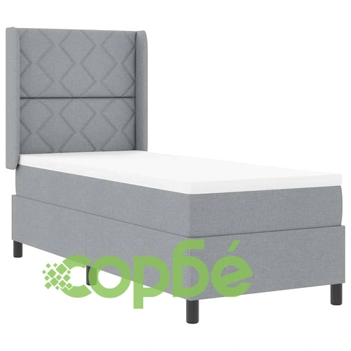 Легло с пружинен матрак и LED осветление светлосиво 90x190 см текстил ➤ топ цена ➤ sorbe.bg