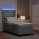 Легло с пружинен матрак и LED осветление светлосиво 90x190 см текстил