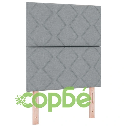 Легло с пружинен матрак и LED осветление светлосиво 90x190 см текстил ➤ топ цена ➤ sorbe.bg