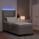 Легло с пружинирана основа и матрак с LED осветление Таупе 90x190 см текстил