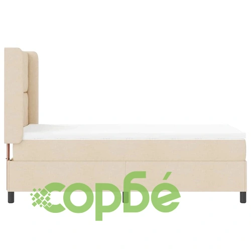 Легло с пружинирана основа и матрак с LED осветление крем 100x200 см текстил ➤ топ цена ➤ sorbe.bg