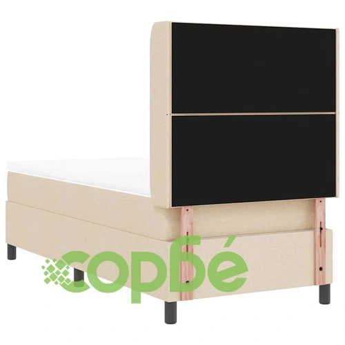 Легло с пружинирана основа и матрак с LED осветление крем 100x200 см текстил ➤ топ цена ➤ sorbe.bg