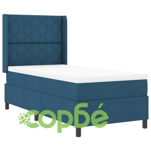 Легло с пружинирана основа и матрак с LED осветление синьо 100x200 см текстил ➤ топ цена ➤ sorbe.bg