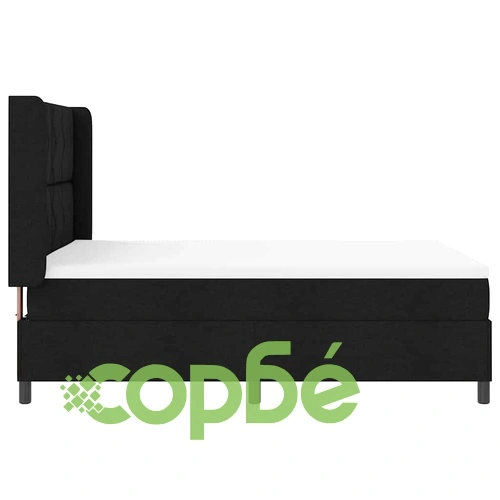 Легло с пружинирана основа, матрак и LED осветление, Черно, 140 x 190 cm, Текстил ➤ топ цена ➤ sorbe.bg