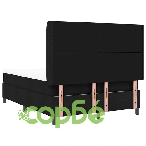 Легло с пружинирана основа, матрак и LED осветление, Черно, 140 x 190 cm, Текстил ➤ топ цена ➤ sorbe.bg