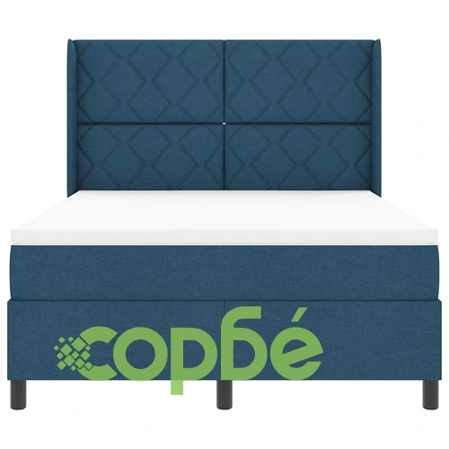 Легло с пружинирана основа и матрак с LED осветление синьо 140x200 см текстил ➤ топ цена ➤ sorbe.bg