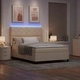 Легло с пружинирана основа и матрак с LED осветление крем 160x200 см текстил