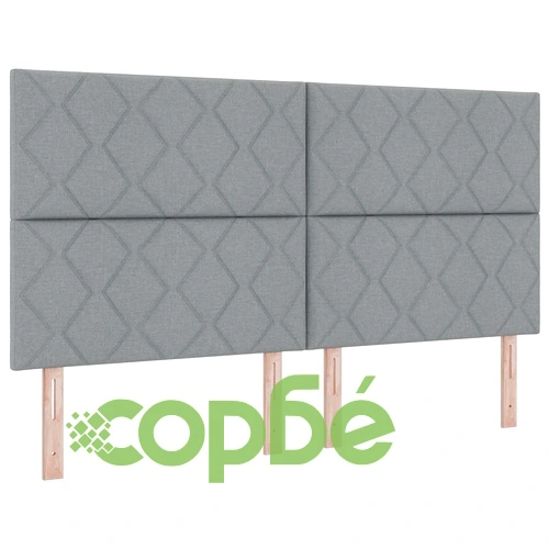 Легло с пружинирана основа и матрак със LED осветление 180x200 см текстил светлосиво ➤ топ цена ➤ sorbe.bg