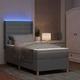 Легло с пружинирана основа и LED осветление светлосиво 80x200 см текстил