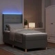 Легло с пружинирана основа и LED осветление светлосиво 80x200 см текстил