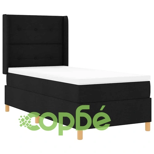 Легло с пружинирана основа и матрак с LED осветление черно 100x200 см текстил ➤ топ цена ➤ sorbe.bg