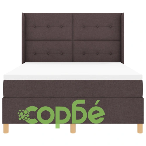 Легло с матрак и LED осветление 140x190 см - тъмно кафяв плат ➤ топ цена ➤ sorbe.bg
