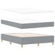 Легло с пружинирана основа и LED осветление светлосиво 140x200 см текстил