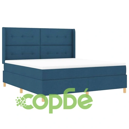 Легло с пружинирана основа и матрак със LED осветление синьо 180x200 см текстил ➤ топ цена ➤ sorbe.bg