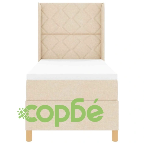 Легло с пружинирана основа и матрак с LED осветление крем 80x200 см текстил ➤ топ цена ➤ sorbe.bg