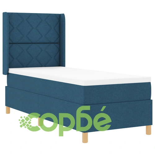 Легло с пружина, матрак и LED осветление 80x200 см Синьо Текстил ➤ топ цена ➤ sorbe.bg