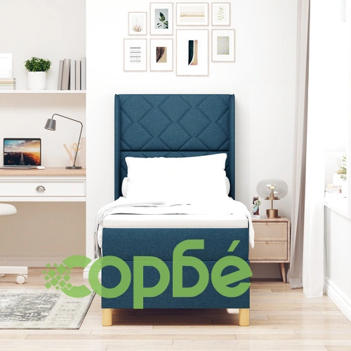 Легло с пружина, матрак и LED осветление 80x200 см Синьо Текстил ➤ топ цена ➤ sorbe.bg