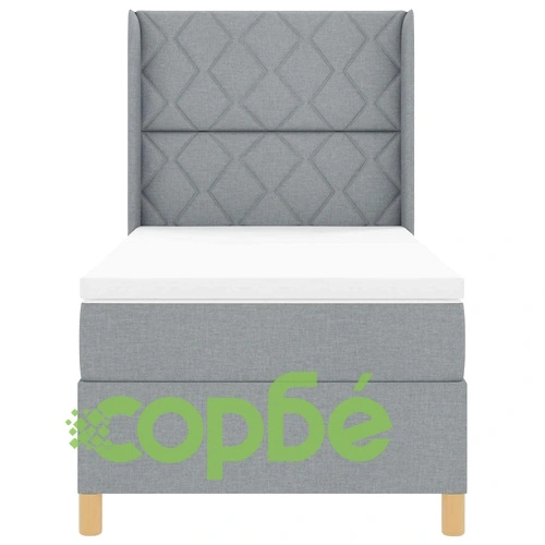 Легло с пружинирана основа и LED осветление светлосиво 90x200 см текстил ➤ топ цена ➤ sorbe.bg