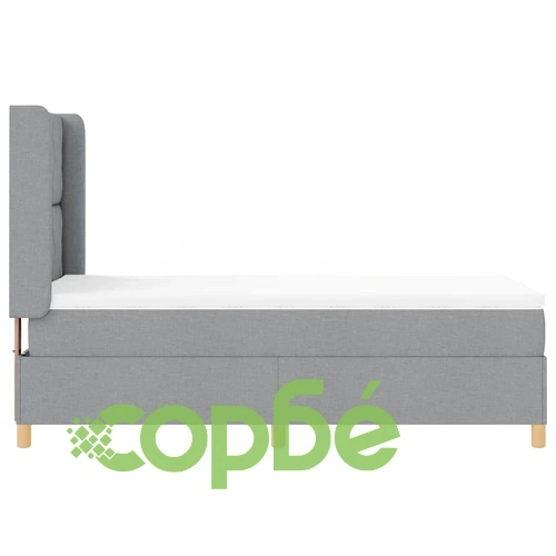 Легло с пружинирана основа и LED осветление светлосиво 90x200 см текстил ➤ топ цена ➤ sorbe.bg