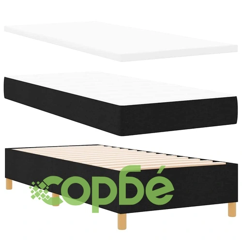 Легло с пружинирана основа и матрак с LED осветление черно 90x200 см текстил ➤ топ цена ➤ sorbe.bg