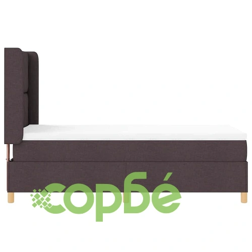 Легло с пружинирана основа и матрак с LED осветление кафяво 90x200 см текстил ➤ топ цена ➤ sorbe.bg
