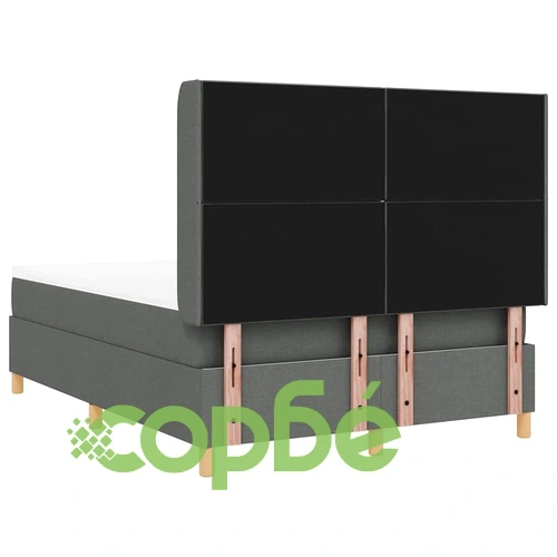 Легло с пружинирана основа и матрак с LED осветление Сиво 140x190 см текстил ➤ топ цена ➤ sorbe.bg