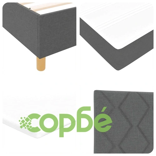 Легло с пружинирана основа и матрак с LED осветление Сиво 140x190 см текстил ➤ топ цена ➤ sorbe.bg