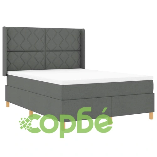 Легло с пружинирана основа и матрак с LED осветление Сиво 140x190 см текстил ➤ топ цена ➤ sorbe.bg