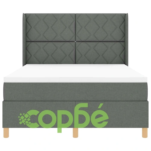 Легло с пружинирана основа и матрак с LED осветление Сиво 140x190 см текстил ➤ топ цена ➤ sorbe.bg