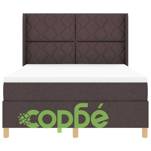 Легло с пружинен матрак и LED осветление кафяво 140x200 см текстил ➤ топ цена ➤ sorbe.bg