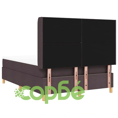 Легло с пружинен матрак и LED осветление кафяво 140x200 см текстил ➤ топ цена ➤ sorbe.bg