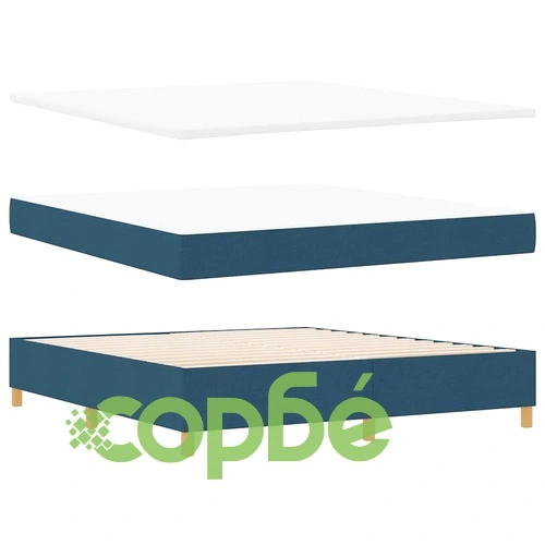 Легло с пружинирана основа и матрак със LED осветление синьо 180x200 см текстил ➤ топ цена ➤ sorbe.bg