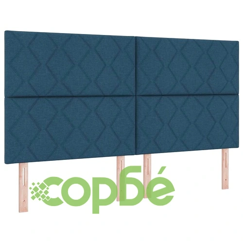 Легло с пружинирана основа и матрак със LED осветление синьо 180x200 см текстил ➤ топ цена ➤ sorbe.bg