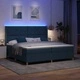 Легло с пружинирана основа и матрак с LED осветление синьо 200x200 см текстил