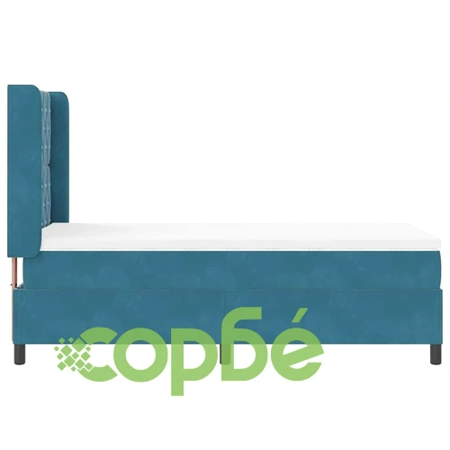 Легло с LED осветление, матрак и бокс пружина 90x190 см синьо кадифе ➤ топ цена ➤ sorbe.bg