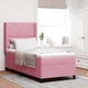 Легло с LED осветление и матрак от кадифе 90x190 см - розово