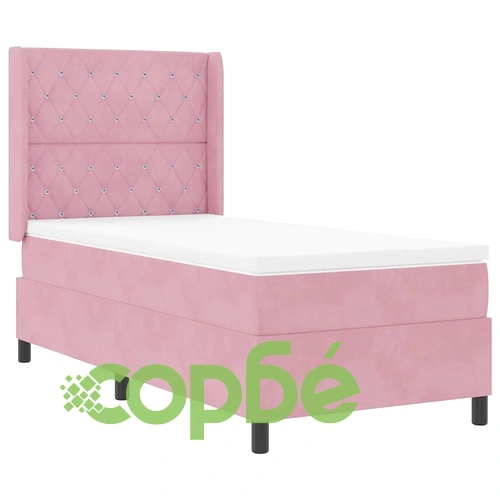 Легло с LED осветление и матрак от кадифе 90x190 см - розово ➤ топ цена ➤ sorbe.bg