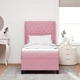 Легло с LED осветление и матрак от кадифе 90x190 см - розово