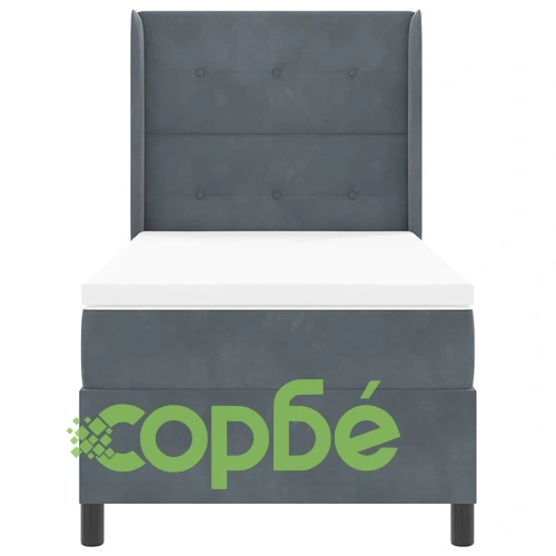 Легло с матрак и LED осветление тъмносиво 90x190 см кадифе ➤ топ цена ➤ sorbe.bg