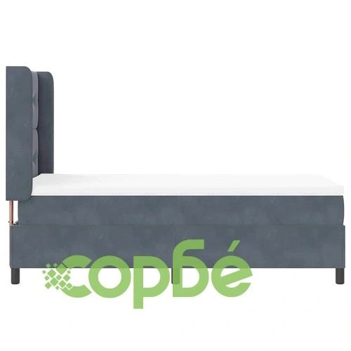 Легло с матрак и LED осветление тъмносиво 90x190 см кадифе ➤ топ цена ➤ sorbe.bg