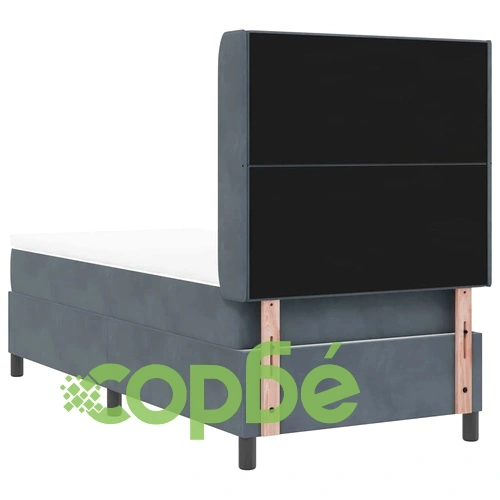 Легло с матрак и LED осветление тъмносиво 90x190 см кадифе ➤ топ цена ➤ sorbe.bg