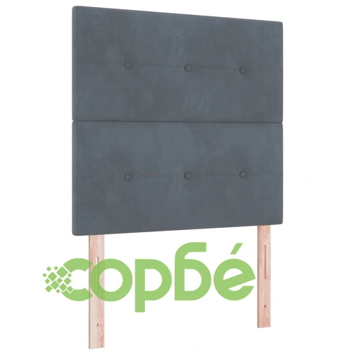 Легло с матрак и LED осветление тъмносиво 90x190 см кадифе ➤ топ цена ➤ sorbe.bg