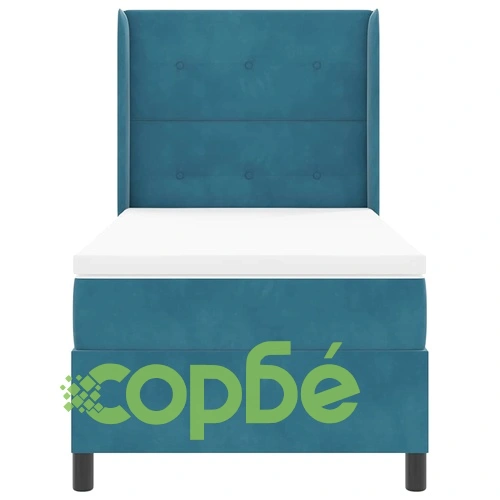 Легло с LED осветление, матрак и бокс пружина 100x200 см синьо кадифе ➤ топ цена ➤ sorbe.bg