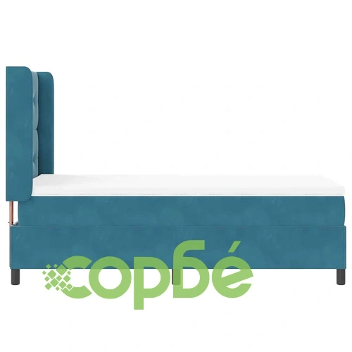 Легло с LED осветление, матрак и бокс пружина 100x200 см синьо кадифе ➤ топ цена ➤ sorbe.bg