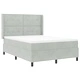 Легло с LED осветление, матрак и бокс пружина от кадифе светлосиво 140x200 см