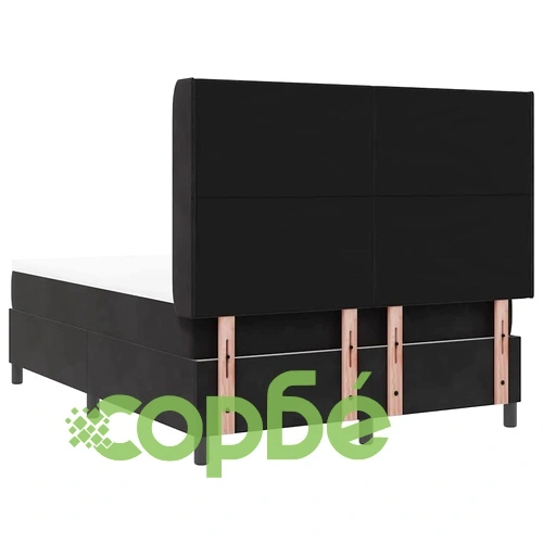 Легло с матрак и LED осветление 160x200 см черно кадифе ➤ топ цена ➤ sorbe.bg