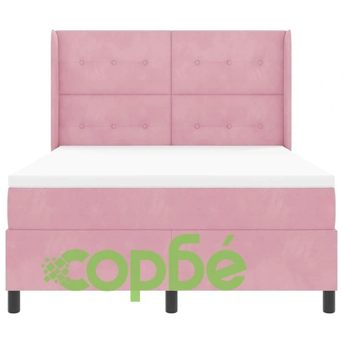 Легло с LED осветление и матрак от кадифе розово 160x200 см ➤ топ цена ➤ sorbe.bg