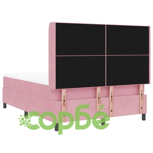 Легло с LED осветление и матрак от кадифе розово 160x200 см ➤ топ цена ➤ sorbe.bg